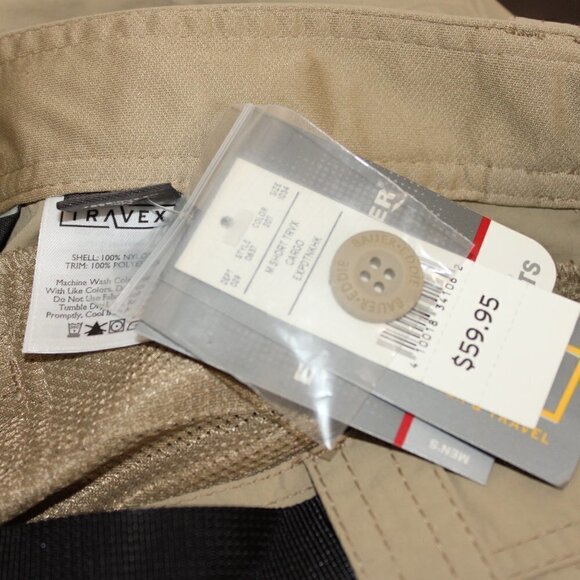 3/$30 Eddie Bauer Travex Cargo Shorts Size 34 NWT Tan - Picture 4 of 5